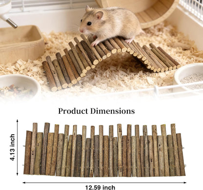Bendable Hamster Bridge,12in Wooden Hamster Cage Accessory for Enrichment
