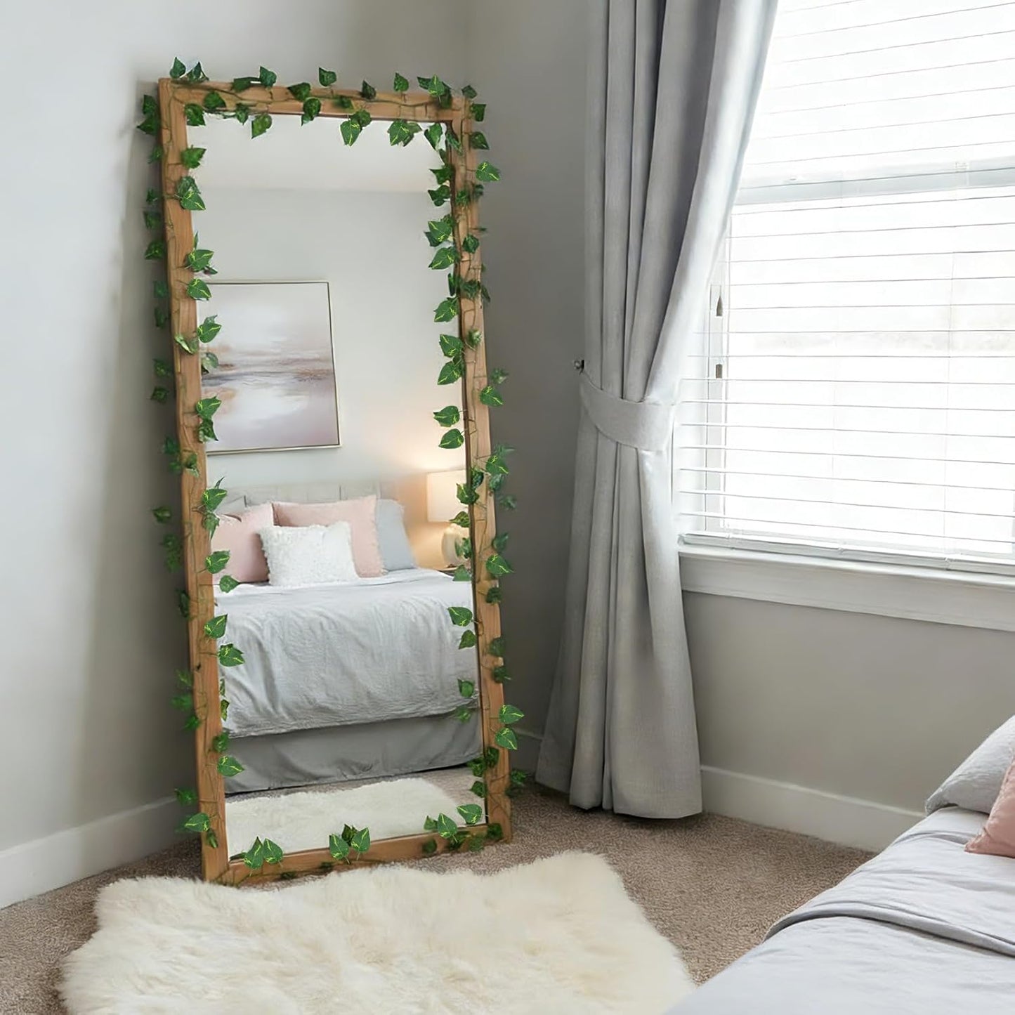 Fake Ivy Vines for Room Decor 12pcs Fake Ivy Greenery Garland Wall Decor (Pothos)