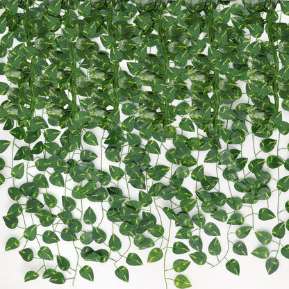 Fake Ivy Vines for Room Decor 12pcs Fake Ivy Greenery Garland Wall Decor (Pothos)