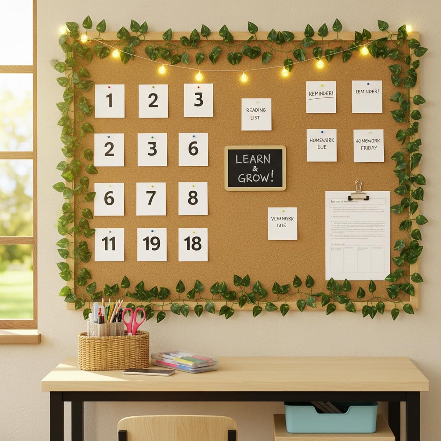 Fake Ivy Vines for Room Decor 12pcs Fake Ivy Greenery Garland Wall Decor (Pothos)