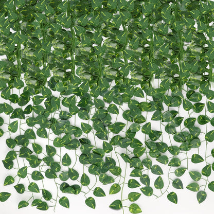 Fake Ivy Vines for Room Decor 12pcs Fake Ivy Greenery Garland Wall Decor (Pothos)