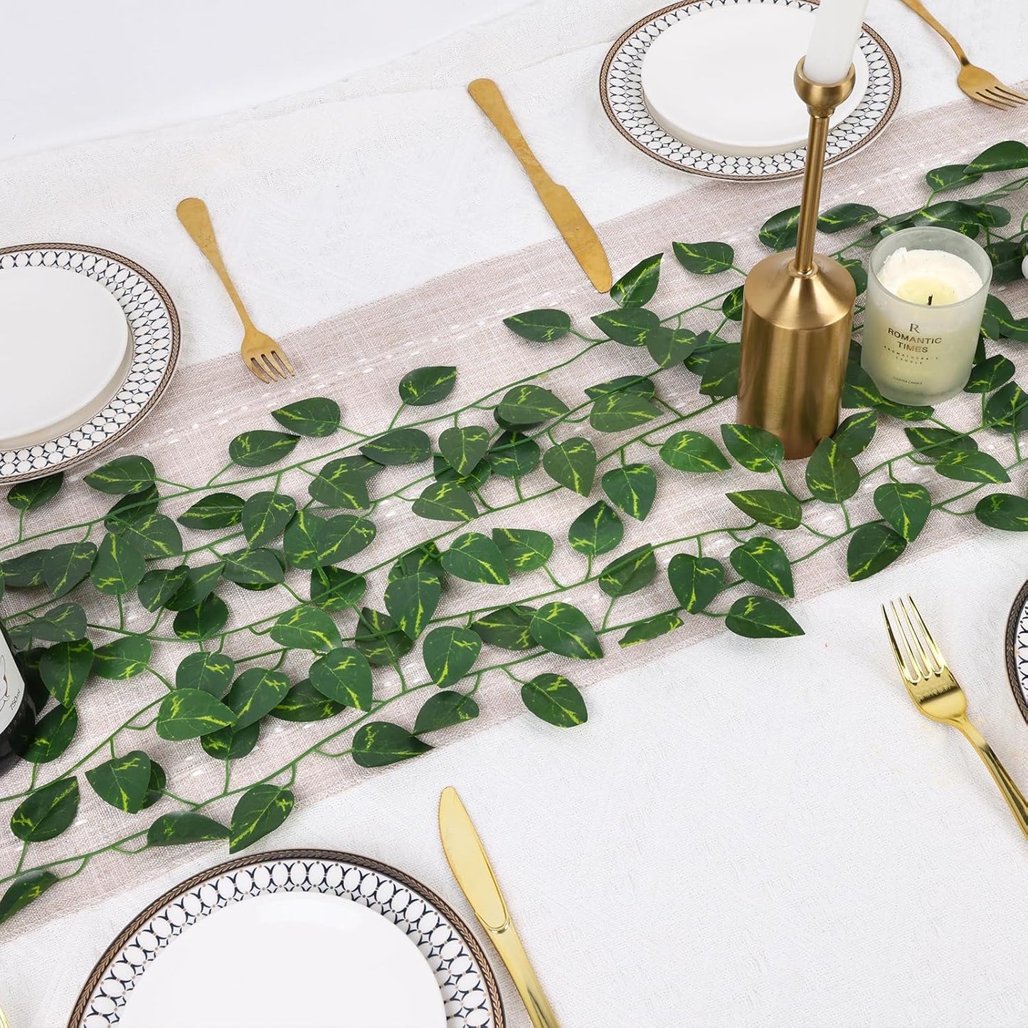 Fake Ivy Vines for Room Decor 12pcs Fake Ivy Greenery Garland Wall Decor (Pothos)