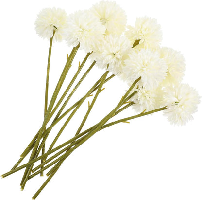 16 Heads Simulated Dandelion Flower Branches Artificial White Dandelion Plants for Home Office Party Decorations and DIY Floral Arrangements