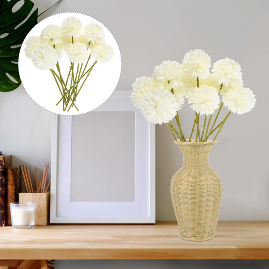 16 Heads Simulated Dandelion Flower Branches Artificial White Dandelion Plants for Home Office Party Decorations and DIY Floral Arrangements