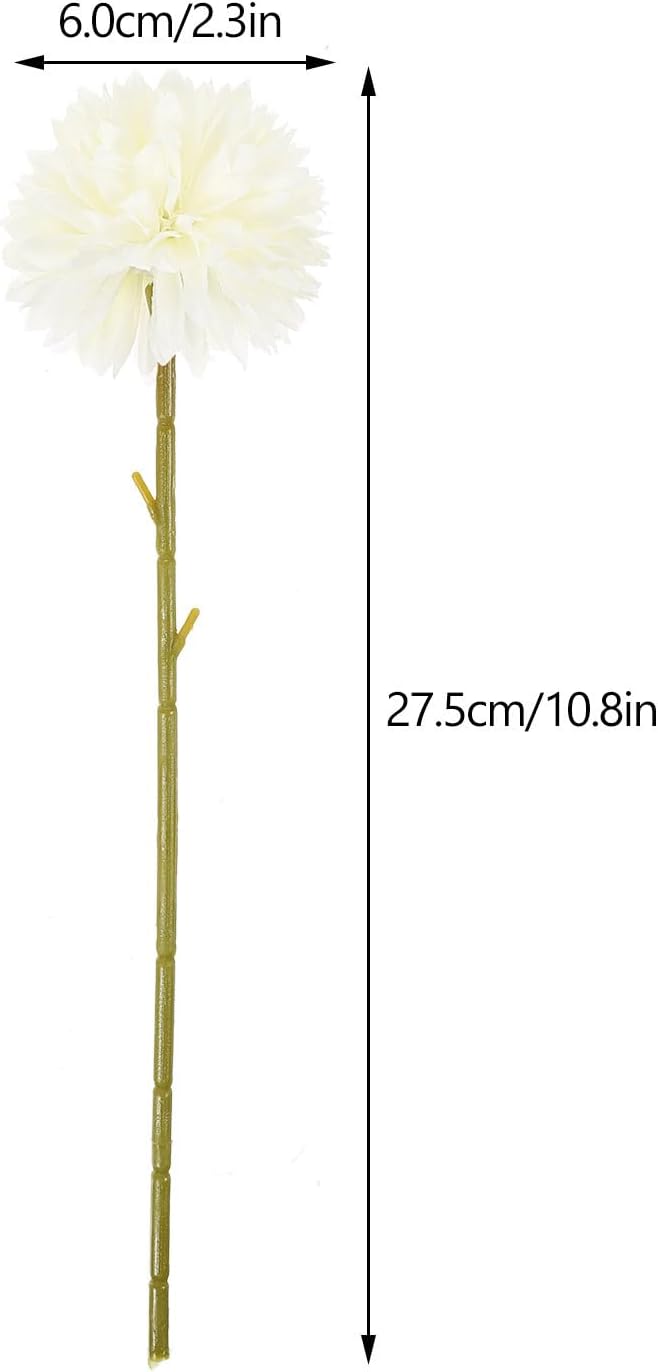 16 Heads Simulated Dandelion Flower Branches Artificial White Dandelion Plants for Home Office Party Decorations and DIY Floral Arrangements