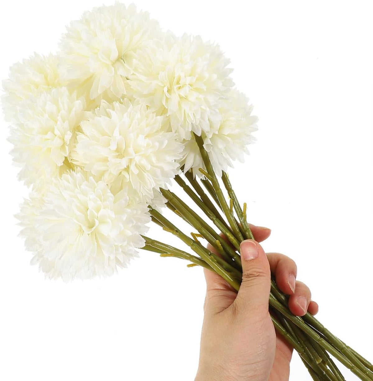 16 Heads Simulated Dandelion Flower Branches Artificial White Dandelion Plants for Home Office Party Decorations and DIY Floral Arrangements