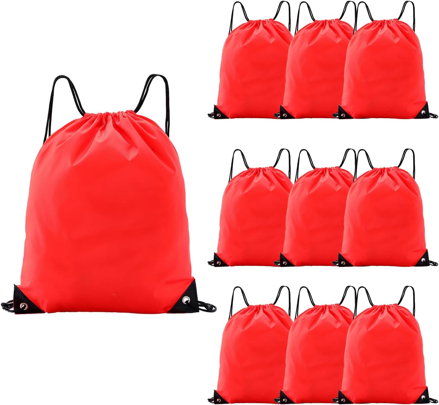 Drawstring Backpacks,10 Pack — Lightweight Drawstring Bags, Gym Sack for Sports, Daily Use & Travel (10, Yellow)