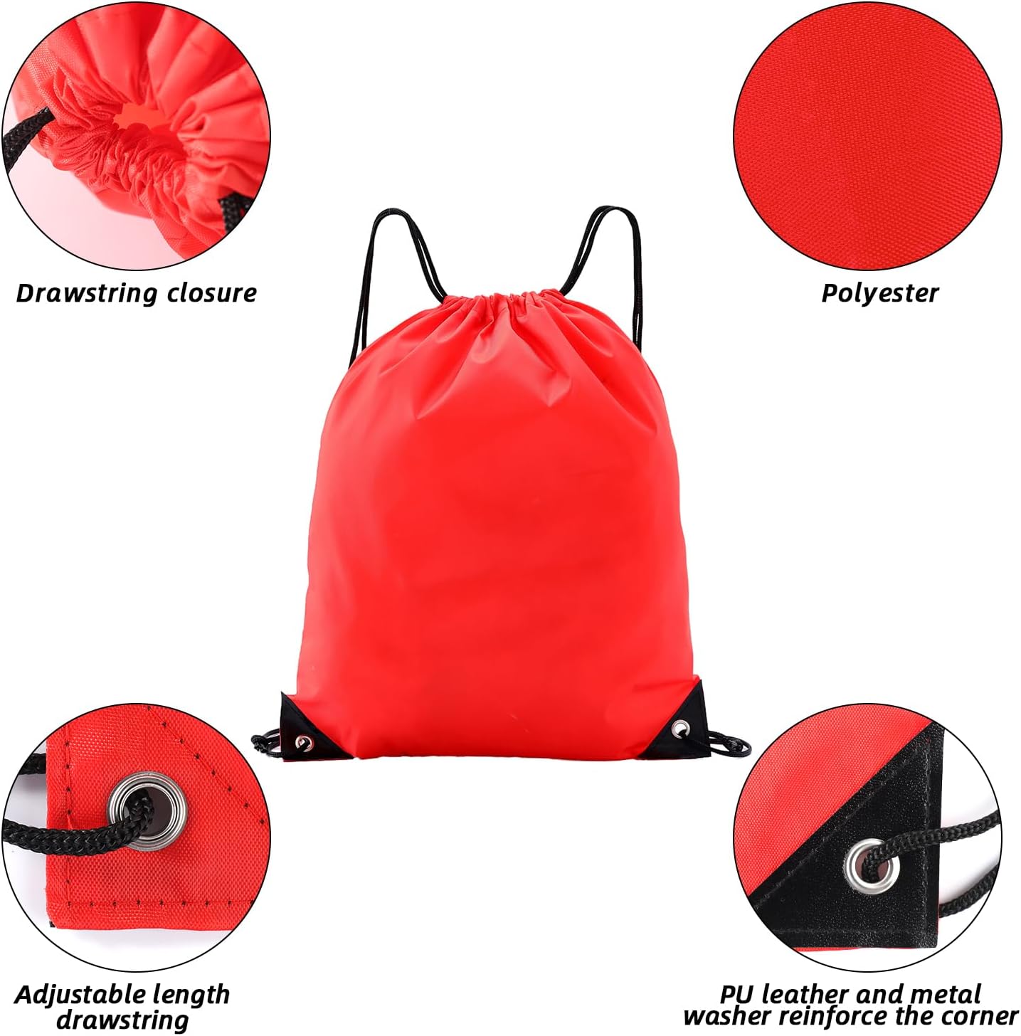 Drawstring Backpacks,10 Pack — Lightweight Drawstring Bags, Gym Sack for Sports, Daily Use & Travel (10, Yellow)