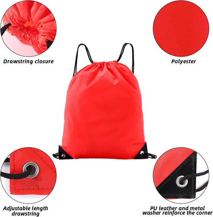 Drawstring Backpacks,10 Pack — Lightweight Drawstring Bags, Gym Sack for Sports, Daily Use & Travel (10, Yellow)