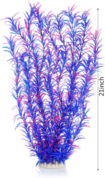Aquarium Decor Plastic Plants Extra Large 21 Inches Artificial Plants