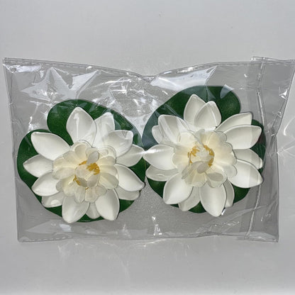 9pcs Artificial Floating Foam Lotus Flowers with Artificial Lotus Leaves, Lily Pads for Lake, Pond Plants Ornaments for Pool Aquarium Water Decoration, White