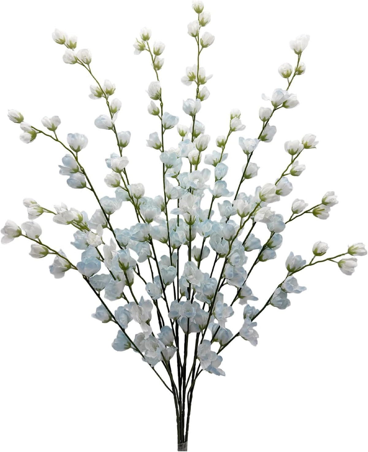 Artificial Forsythia Branches Fake Wildflowers White 41" Silk Flowers with Long Stems Faux Spring Flowers 4PCS for Tall Vase Home Table Wedding Graveyard Kitchen Office Decoration