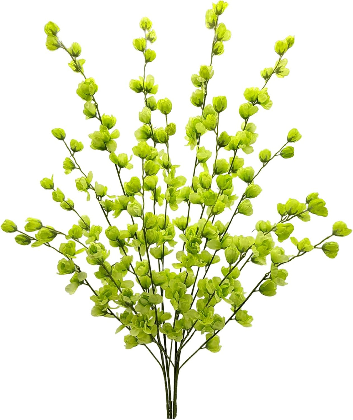 Artificial Forsythia Branches Fake Wildflowers White 41" Silk Flowers with Long Stems Faux Spring Flowers 4PCS for Tall Vase Home Table Wedding Graveyard Kitchen Office Decoration