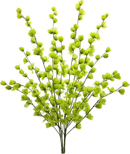 Artificial Forsythia Branches Fake Wildflowers White 41" Silk Flowers with Long Stems Faux Spring Flowers 4PCS for Tall Vase Home Table Wedding Graveyard Kitchen Office Decoration
