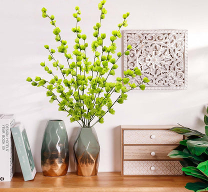 Artificial Forsythia Branches Fake Wildflowers White 41" Silk Flowers with Long Stems Faux Spring Flowers 4PCS for Tall Vase Home Table Wedding Graveyard Kitchen Office Decoration