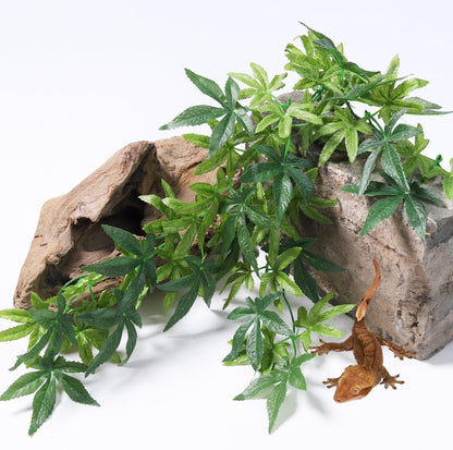 Reptile Plants Hanging Silk Terrarium Plants with Suction Cup for Bearded Dragons,Lizards,Geckos,Snake Pets and Hermit Crab Tank Habitat Decorations,Small Size,12 inches