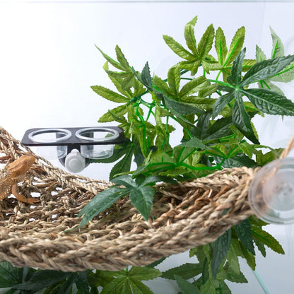 Reptile Plants Hanging Silk Terrarium Plants with Suction Cup for Bearded Dragons,Lizards,Geckos,Snake Pets and Hermit Crab Tank Habitat Decorations,Small Size,12 inches