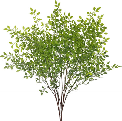 3 Pcs Faux Greenery Stems for Vase 43.3 inch Artificial Branches with Leaves Nandina Fake Plants Spring Stems for Vase Home Shop Garden Decoration
