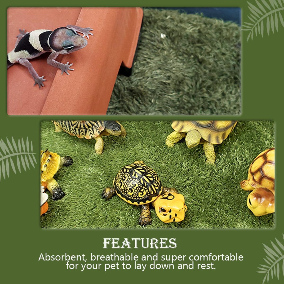 Reptile Accessory Imitation Lawn Decorative Mat for Turtle Tank