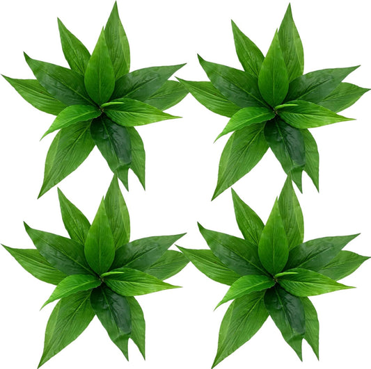 Artificial Shrubs Leaves, Plastic Plants Fern Grass Leaf Fake Bushes Indoor Outdoor Garden Office Table Centerpieces Arrangements DIY Wreath Decoration Planter Filler - 10 Pack - Colors A