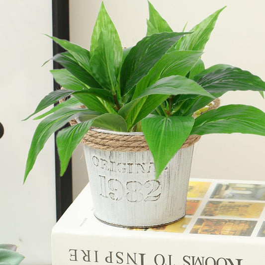 Artificial Shrubs Leaves, Plastic Plants Fern Grass Leaf Fake Bushes Indoor Outdoor Garden Office Table Centerpieces Arrangements DIY Wreath Decoration Planter Filler - 10 Pack - Colors A