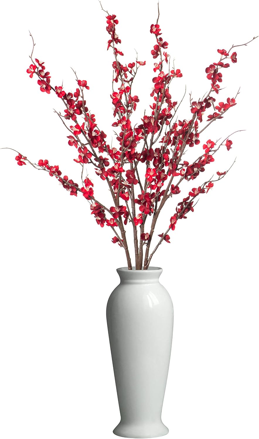 4Pcs Cherry Blossom Branches Artificial Flowers for Spring Summer Indoor Decoration,Faux Long Stem Artificial Flowers for Wedding Home Office Bedroom Party Table Centerpieces Decor (Pink)