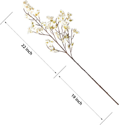 4Pcs Cherry Blossom Branches Artificial Flowers for Spring Summer Indoor Decoration,Faux Long Stem Artificial Flowers for Wedding Home Office Bedroom Party Table Centerpieces Decor (Pink)