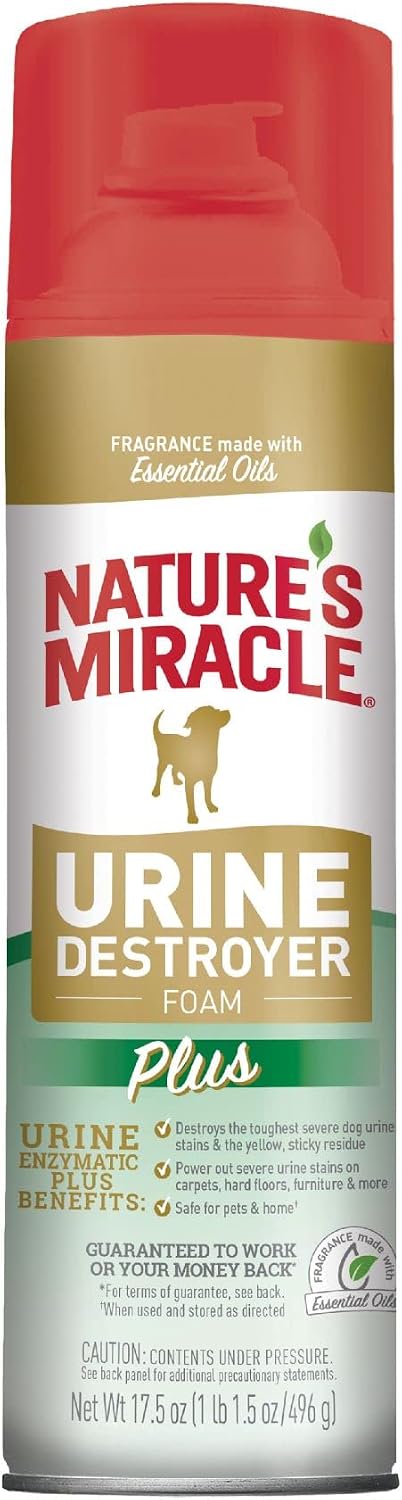 Urine Destroyer Plus for Dogs, Enzymatic Formula Tough on Strong Dog Urine and The Yellow Sticky Residue, 1 Gal