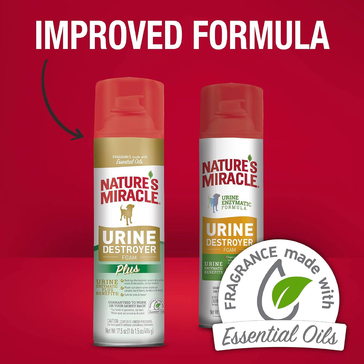 Urine Destroyer Plus for Dogs, Enzymatic Formula Tough on Strong Dog Urine and The Yellow Sticky Residue, 1 Gal