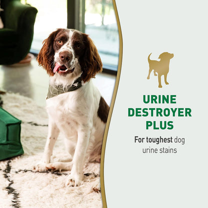 Urine Destroyer Plus for Dogs, Enzymatic Formula Tough on Strong Dog Urine and The Yellow Sticky Residue, 1 Gal