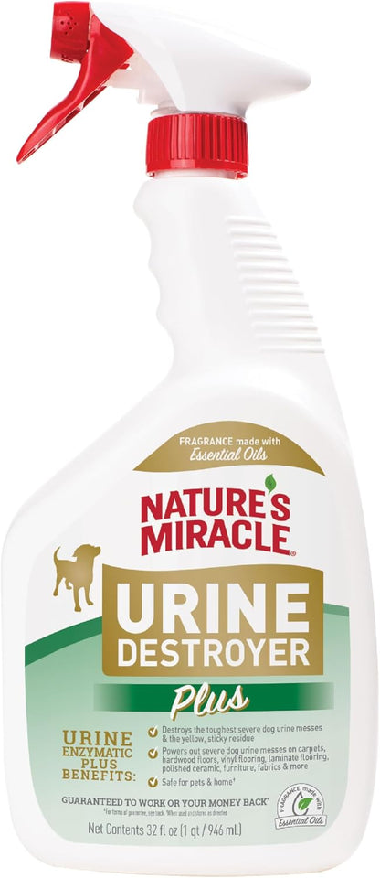 Urine Destroyer Plus for Dogs, Enzymatic Formula Tough on Strong Dog Urine and The Yellow Sticky Residue, 1 Gal