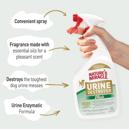 Urine Destroyer Plus for Dogs, Enzymatic Formula Tough on Strong Dog Urine and The Yellow Sticky Residue, 1 Gal