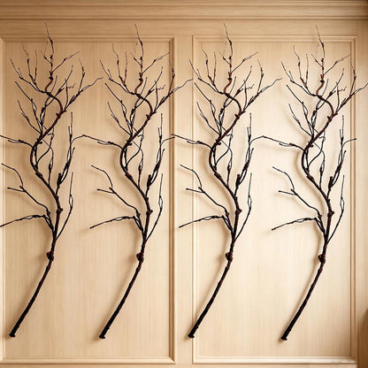 4pcs 63in Black Bendable Fake Halloween Tree Branches Wall Decor