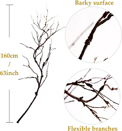 4pcs 63in Black Bendable Fake Halloween Tree Branches Wall Decor
