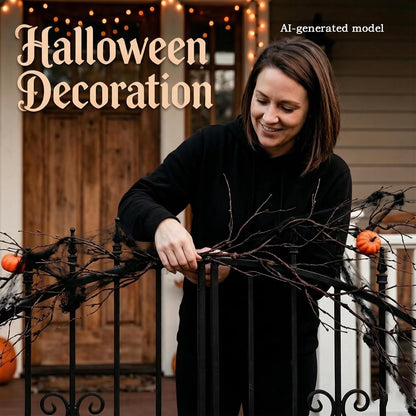4pcs 63in Black Bendable Fake Halloween Tree Branches Wall Decor