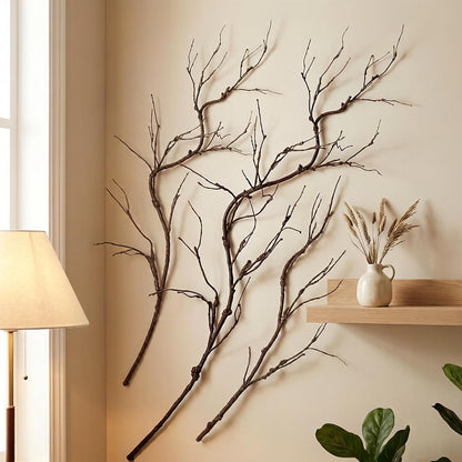 4pcs 63in Black Bendable Fake Halloween Tree Branches Wall Decor