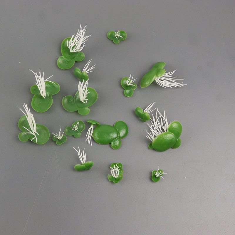 54 Pack Floating Aquarium Plants Artificial Plastic Fake Duckweed Simulation (3 Size)