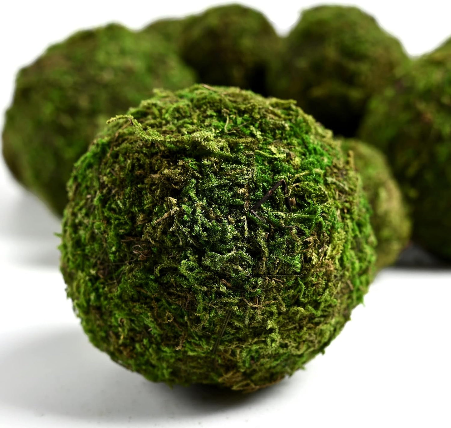 Usmola 18pcs Fake Moss Balls, 6pcs 3.2" Faux Green Balls + 12pcs 2" Artificial Moss Decorative Balls for Centerpiece Bowls (Fresh Green)