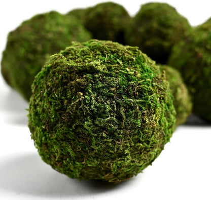 Usmola 18pcs Fake Moss Balls, 6pcs 3.2" Faux Green Balls + 12pcs 2" Artificial Moss Decorative Balls for Centerpiece Bowls (Fresh Green)