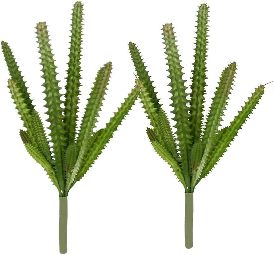 2 PCS Mini Artificial Succulents Plants Unpotted Faux Cactus Fake Succulent Bouquet Arrangements Faux Plants DIY for Garden Decor Home Decoration Greenery Set (Mini Cactus)