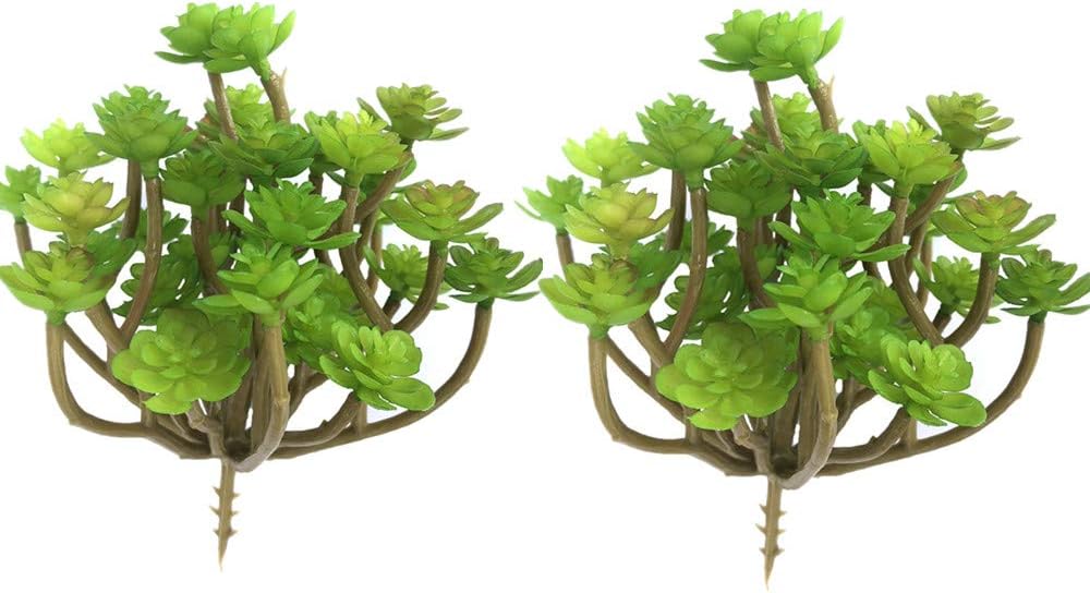 2 PCS Mini Artificial Succulents Plants Unpotted Faux Cactus Fake Succulent Bouquet Arrangements Faux Plants DIY for Garden Decor Home Decoration Greenery Set (Mini Cactus)