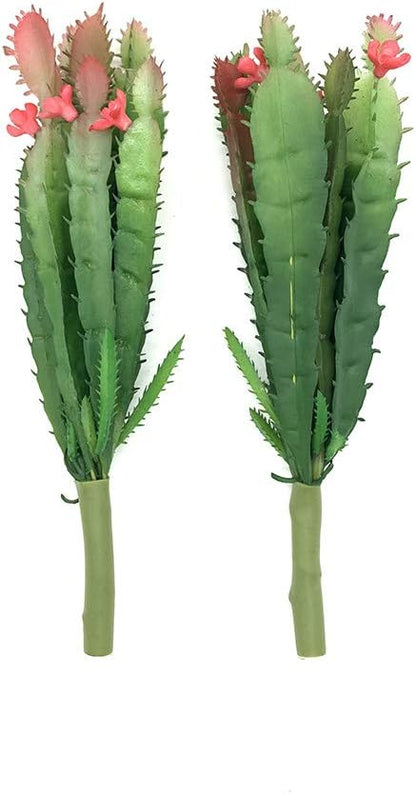2 PCS Mini Artificial Succulents Plants Unpotted Faux Cactus Fake Succulent Bouquet Arrangements Faux Plants DIY for Garden Decor Home Decoration Greenery Set (Mini Cactus)