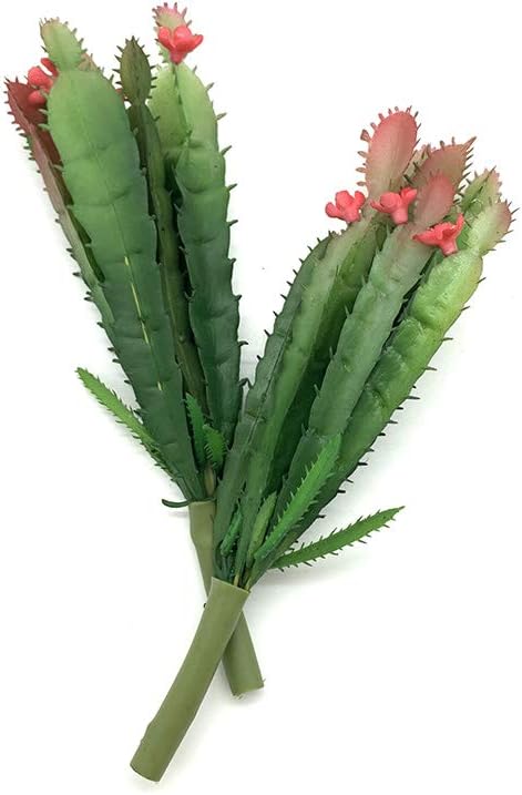 2 PCS Mini Artificial Succulents Plants Unpotted Faux Cactus Fake Succulent Bouquet Arrangements Faux Plants DIY for Garden Decor Home Decoration Greenery Set (Mini Cactus)