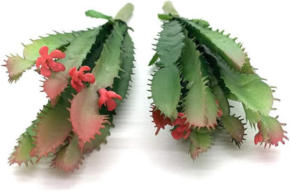 2 PCS Mini Artificial Succulents Plants Unpotted Faux Cactus Fake Succulent Bouquet Arrangements Faux Plants DIY for Garden Decor Home Decoration Greenery Set (Mini Cactus)