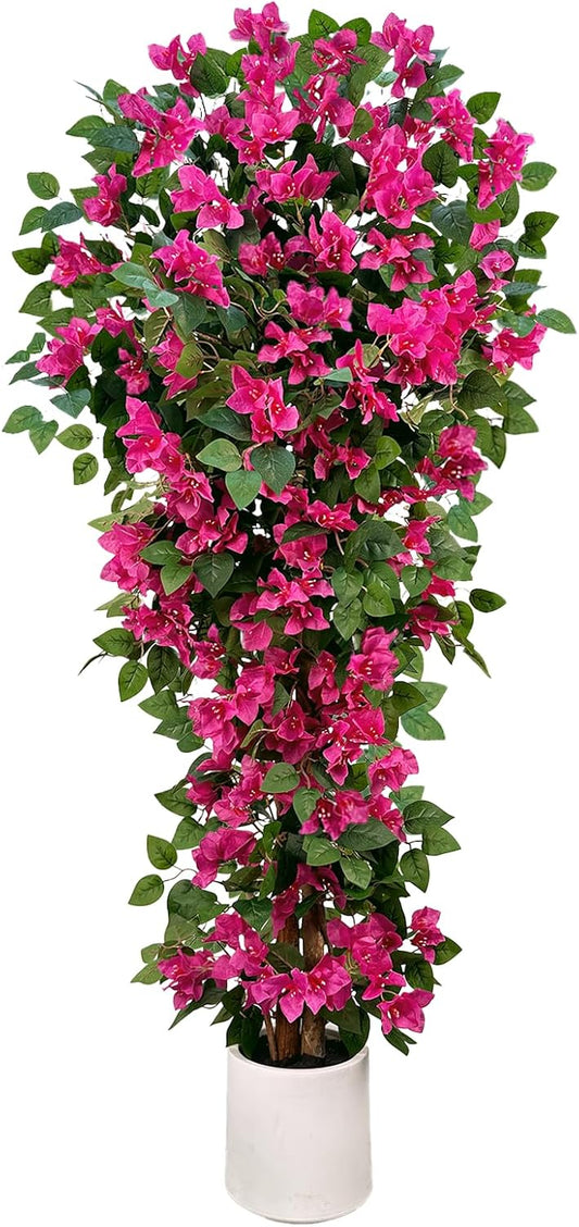 5FT Artificial Bougainvillea Tree with Pink Flowers for Seasons