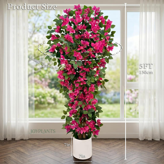 5FT Artificial Bougainvillea Tree with Pink Flowers for Seasons
