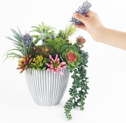 25 Pcs Artificial Succulent Plants Fake Succulents Assorted Unpotted Suitable for Office Garden Interior Decor