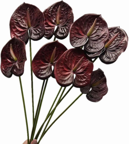 8pcs Artificial Anthurium Flowers Lifelike Flower 5.5" Head for Table Centerpieces Bridal Wedding Festival Christmas Hotel Home Floral Decor (champagn)