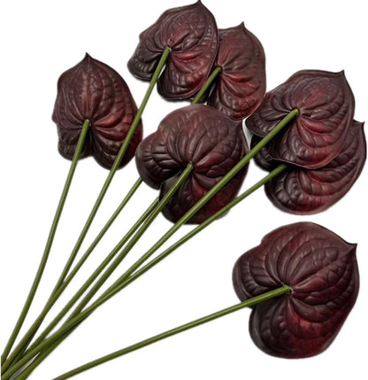 8pcs Artificial Anthurium Flowers Lifelike Flower 5.5" Head for Table Centerpieces Bridal Wedding Festival Christmas Hotel Home Floral Decor (champagn)