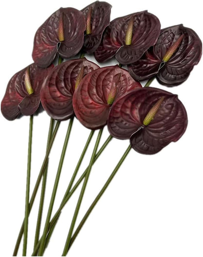 8pcs Artificial Anthurium Flowers Lifelike Flower 5.5" Head for Table Centerpieces Bridal Wedding Festival Christmas Hotel Home Floral Decor (champagn)